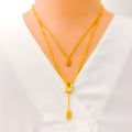 Gleaming Opulent 21k Gold Dual Necklace Set 