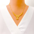 Opulent Trendy 22k Gold Mesh Necklace Set