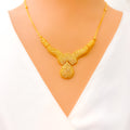 Opulent Trendy 22k Gold Mesh Necklace Set