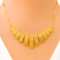 Gorgeous Tapering 22k Gold Netted Necklace Set