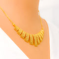 Gorgeous Tapering 22k Gold Netted Necklace Set
