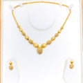 Shimmering High Finished 22k Gold Oval Necklace Set