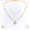 Mesmerizing Modish 22k Gold CZ Necklace Set 