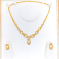 Charming Floral Motif 22k Gold Necklace Set