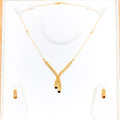 Reflective fancy 22k Gold Netted Necklace Set