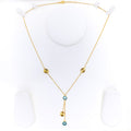 Delicate Dangling Flower 21k Gold Necklace 