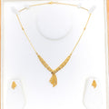 Graceful Hanging Bow 22k Gold Necklace Set