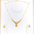 Opulent Trendy 22k Gold Mesh Necklace Set