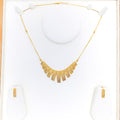 Gorgeous Tapering 22k Gold Netted Necklace Set