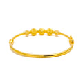 Charming Graduating 22k Gold Bangle Bracelet