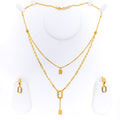 Gleaming Opulent 21k Gold Dual Necklace Set 