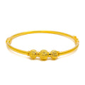 Fine Checkered 22k Gold Bangle Bracelet