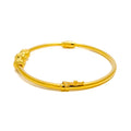 Fine Checkered 22k Gold Bangle Bracelet