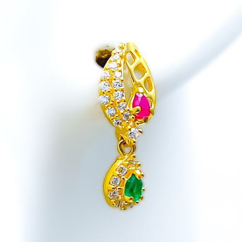 multi-color-dazzling-22k-gold-cz-hanging-earrings