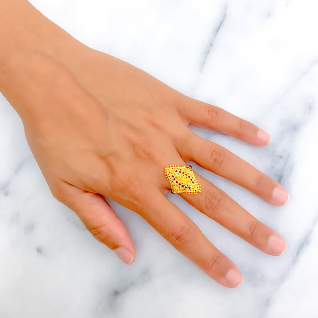 Iconic Elevated 22K Gold Ring – Andaaz Jewelers