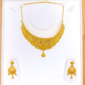 Extravagant Fanned 22K Gold Choker Necklace Set 
