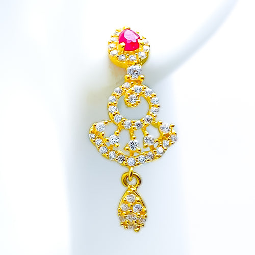 palatial-ornate-22k-gold-cz-hanging-earrings