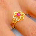 ornate-flower-22k-gold-cz-ring