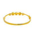 Captivating Star Adorned 22k Gold Bangle Bracelet
