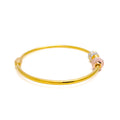 Checkered Multi Colored 22k Gold Bangle Bracelet
