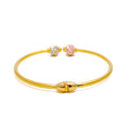 Checkered Multi Colored 22k Gold Bangle Bracelet