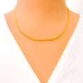 Lightweight Slender Curb Link 22K Gold Chain 