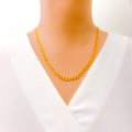 Hollow Elongated Curb Link 22K Gold Chain