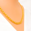 Hollow Elongated Curb Link 22K Gold Chain