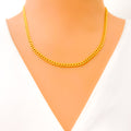 Hollow Elongated Curb Link 22K Gold Chain