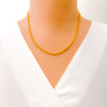 Light Hollow Rectangular Link 22K Gold Chain 