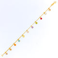 Dangling Dotted 22k Gold CZ Bracelet 