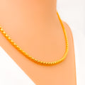 Light Hollow Rounded Box Link 22K Gold Chain 