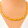 Alternating Hollow Cuban Link 22K Gold Chain