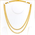 Hollow Elongated Curb Link 22K Gold Chain - 22"