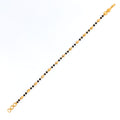 Dainty Chic 22k Gold Black Bead Bracelet