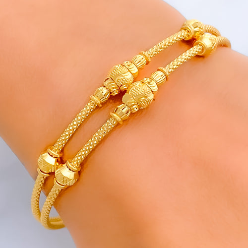 Opulent Glowing 22k Gold Bangle Bracelet 