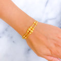 Textured Wavy Orb 22k Gold Bangle Bracelet