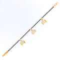 Charming Stylish 22k Gold Black Bead CZ Bracelet