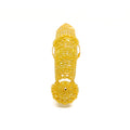 Ornamental Flower Accented 22k Overall Gold Finger Ring