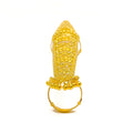 Embellished Unique Tasseled 22k Overall Gold Finger Ring