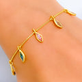 Lustrous Edgy 22k Gold CZ Bracelet