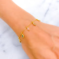 Lustrous Edgy 22k Gold CZ Bracelet