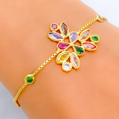 Captivating Regal 22k Gold CZ Bracelet