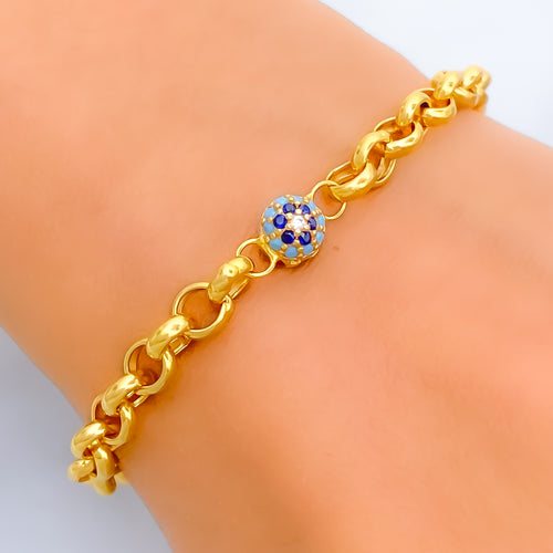 Everlasting Regal 22k Gold CZ Bracelet