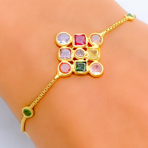 Opulent Gleaming 22k Gold CZ Bracelet