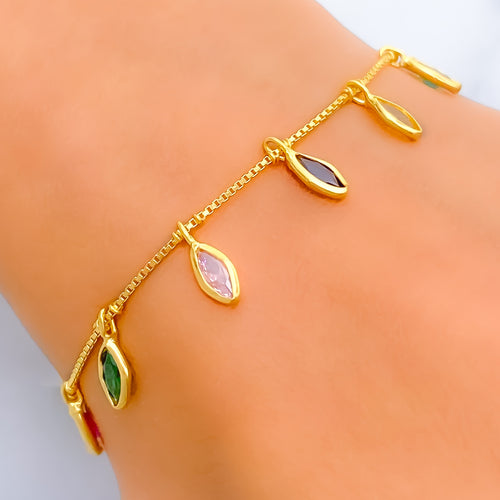 Bright Stylish 22k Gold CZ Bracelet