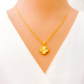 Blooming Dazzle 21k Gold Clover Necklace Set