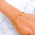 Dangling Dotted 22k Gold CZ Bracelet