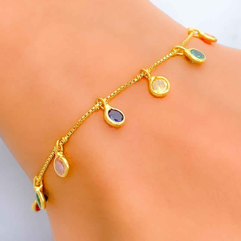 Impressive Sleek 22k Gold CZ Bracelet