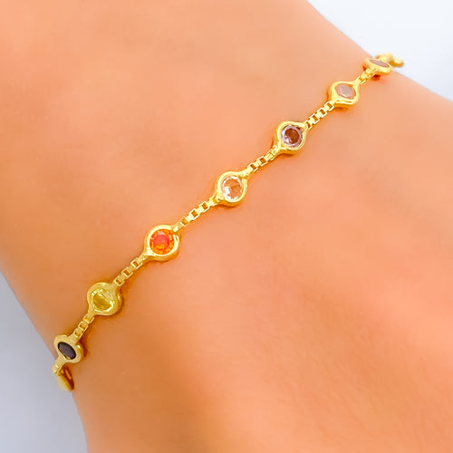 Modern Glamorous 22k Gold CZ Bracelet